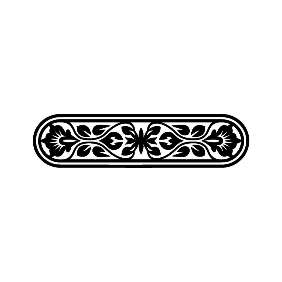 Elegant Botanical Border, Vintage Element - Scroll - Floral vector