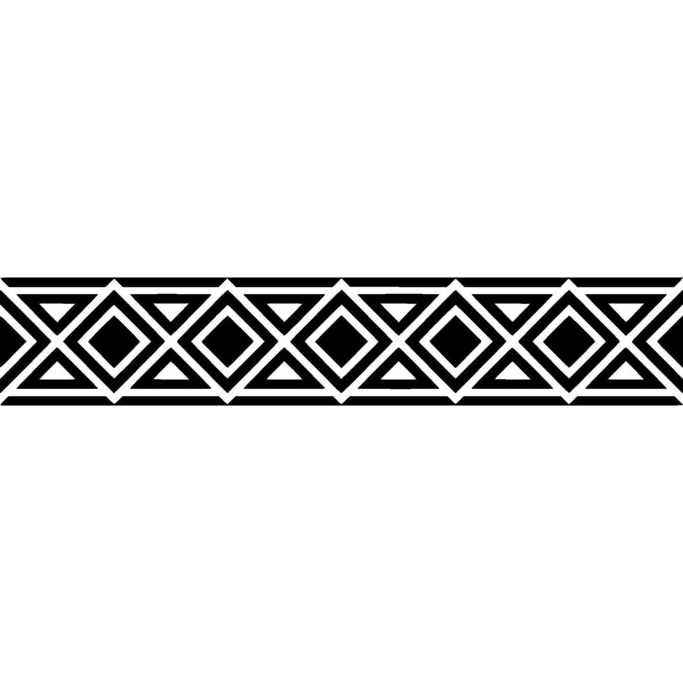 Geometric Deco Border, Black White Pattern, Symmetrical vector