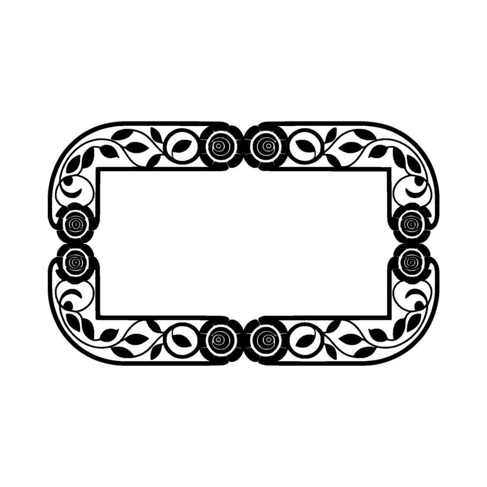 Elegant Art Deco Frame, Floral Ornamentation, Vintage vector