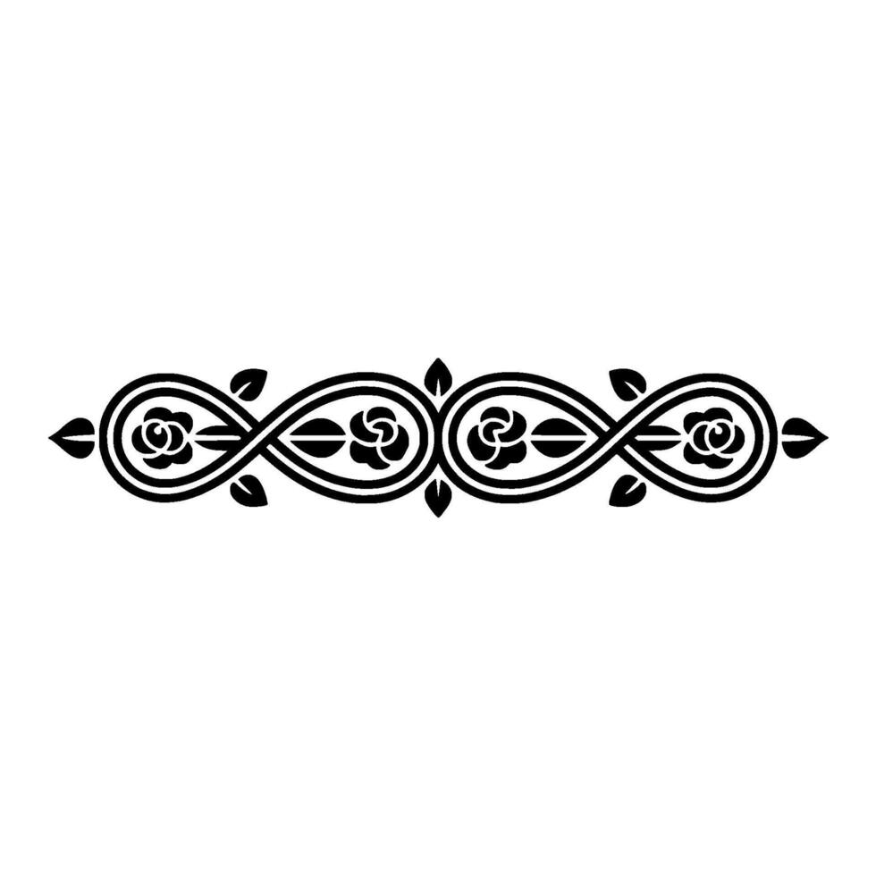 Elegant Floral Border, Vintage Element, - Classical vector