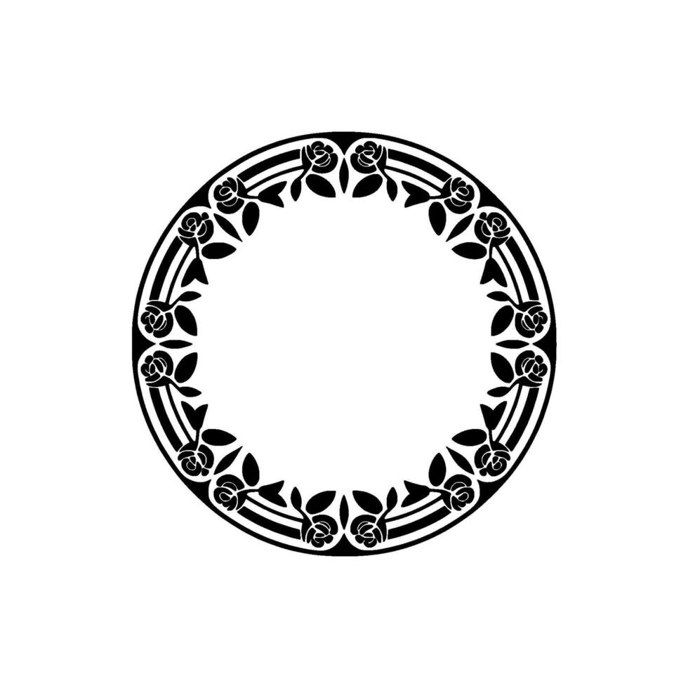 Elegant Floral Border, Vintage, Circular Motif - Ornamental - Rose vector
