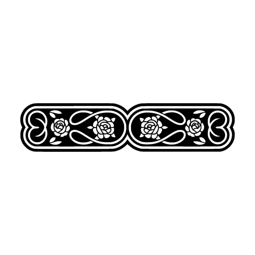 Intricate Celtic Rose Border, Vintage - Ornament vector