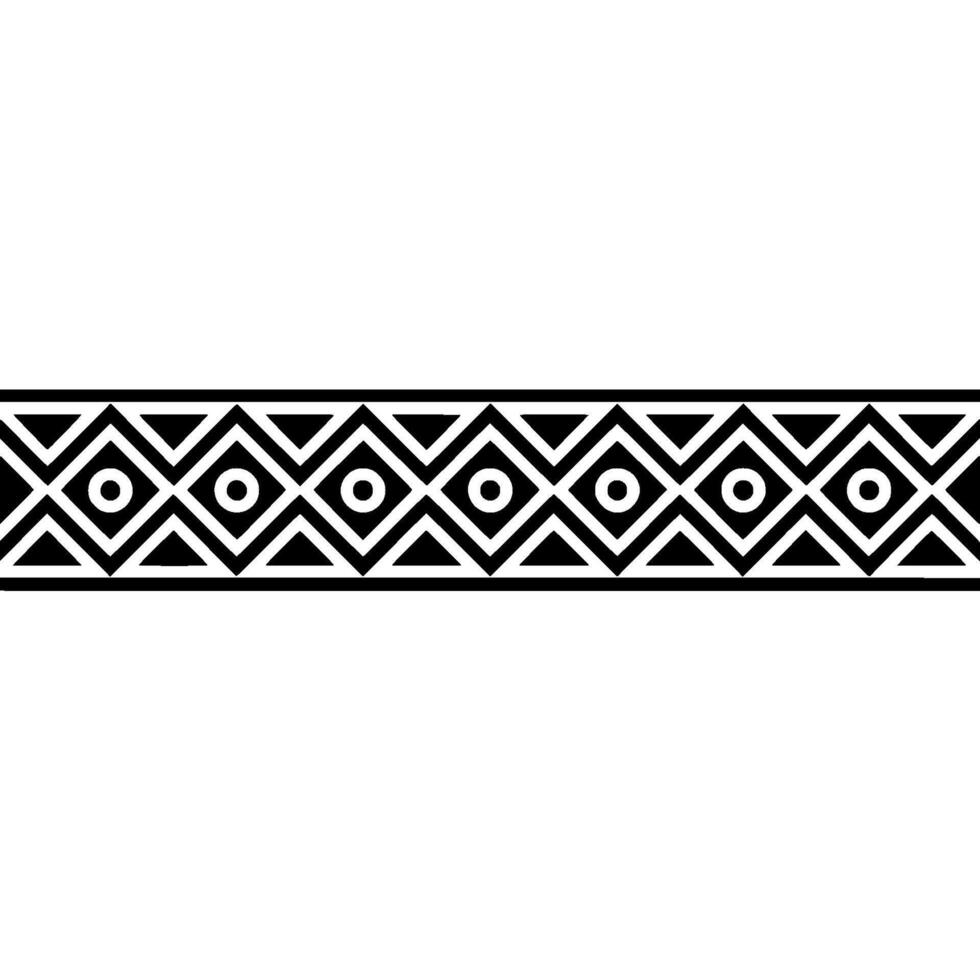 Geometric Deco Border, Black White, Stylized Pattern, Zigzag vector