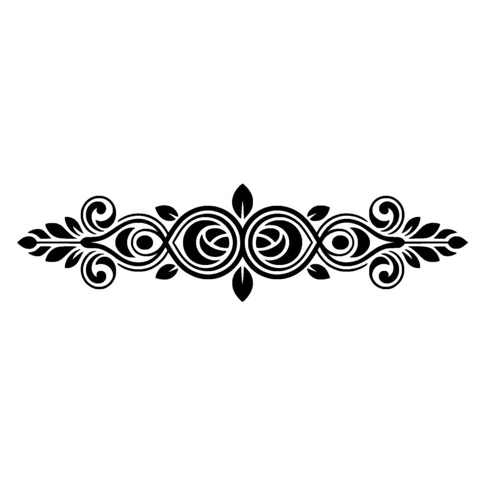 Elegant Black Floral Border, Vintage Element, - Decorative, Swirls vector