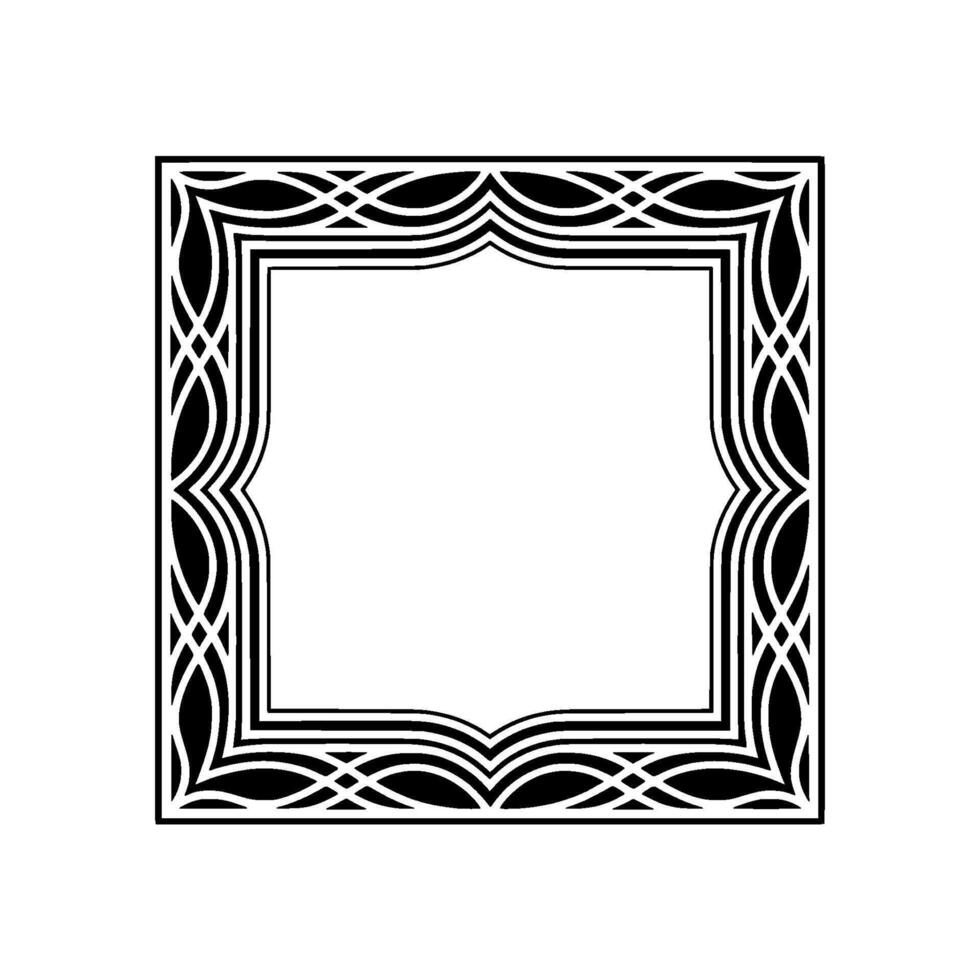 Intricate Geometric Frame, Art Deco Style, Minimalist vector