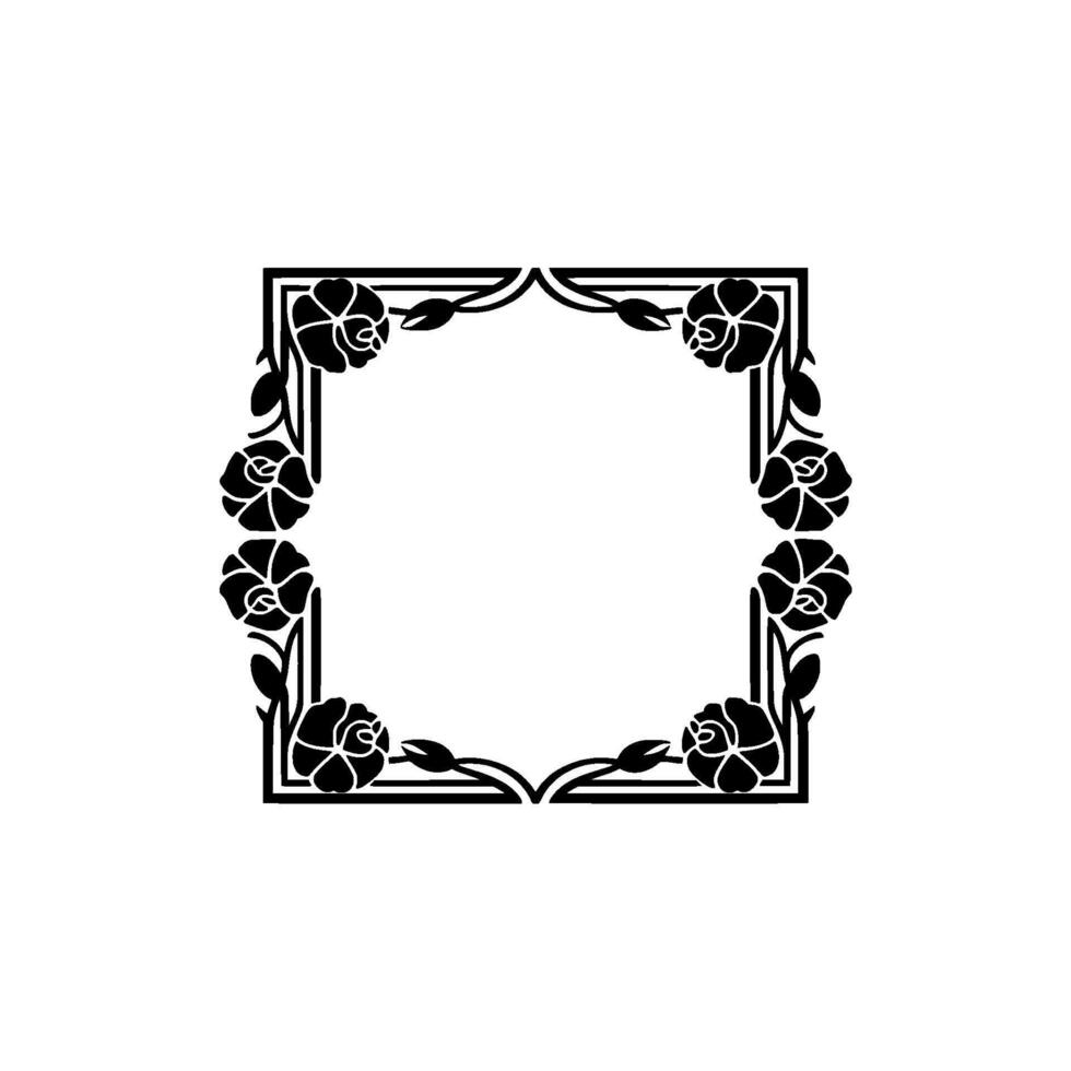 Elegant Floral Frame, Art Nouveau, Ornament vector