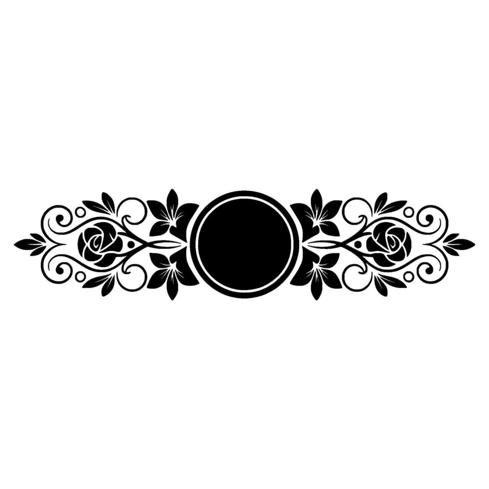 Elegant Floral Border, Vintage, Decorative Element, - Template vector