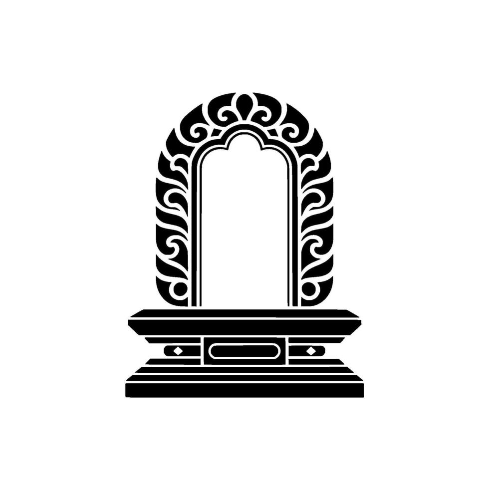 Intricate Archway Silhouette, Decorative Emblem, Vintage vector