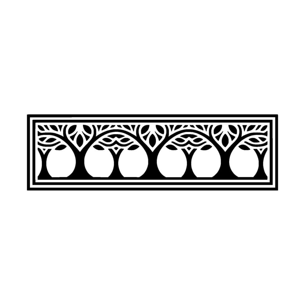 Stylized Tree Border, Elegant Botanical vector