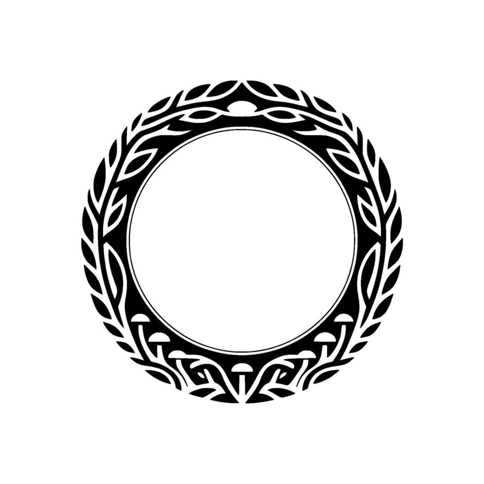 Ornamental Circle Frame, Tribal, Minimalist vector