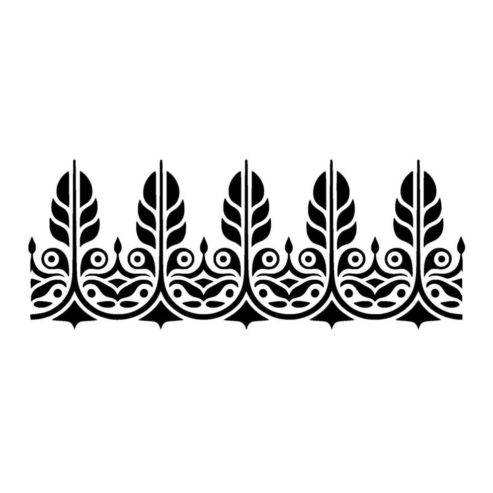 Intricate Black Leaf Border, Decorative Pattern, Vintage vector