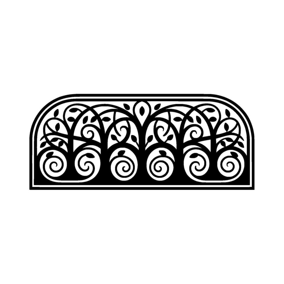 Ornate Black Floral Frame, Vintage Element, Scroll vector