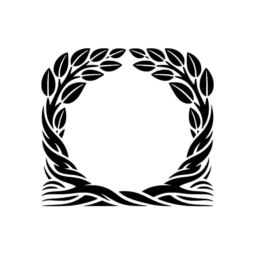 Stylized Laurel Wreath, Tribal Ornament, Vintage vector