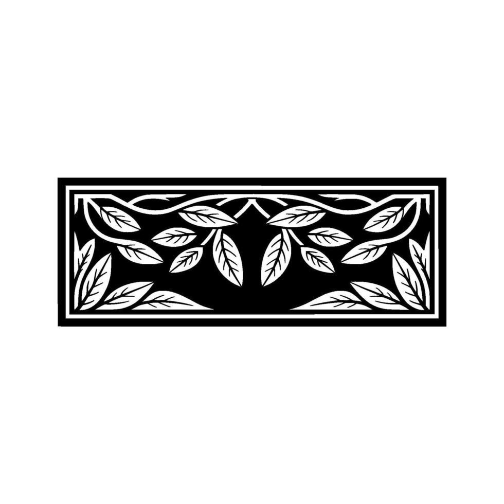 Elegant Botanical Border, Vintage Style, Symmetrical vector