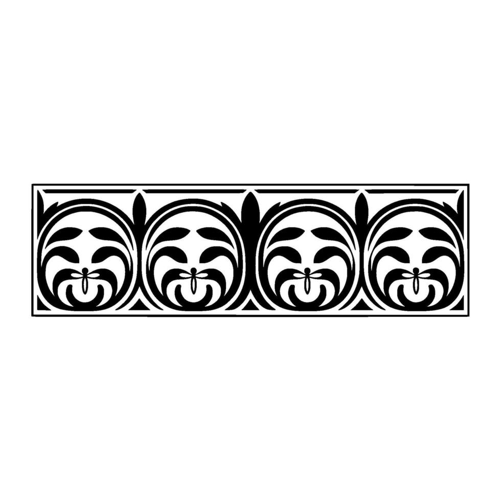Intricate Medieval Border, Elegant Floral, Ornament vector