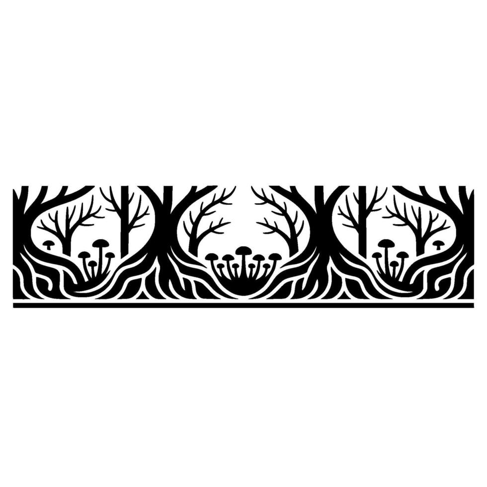 Stylized Forest Border, Art Nouveau Inspired vector