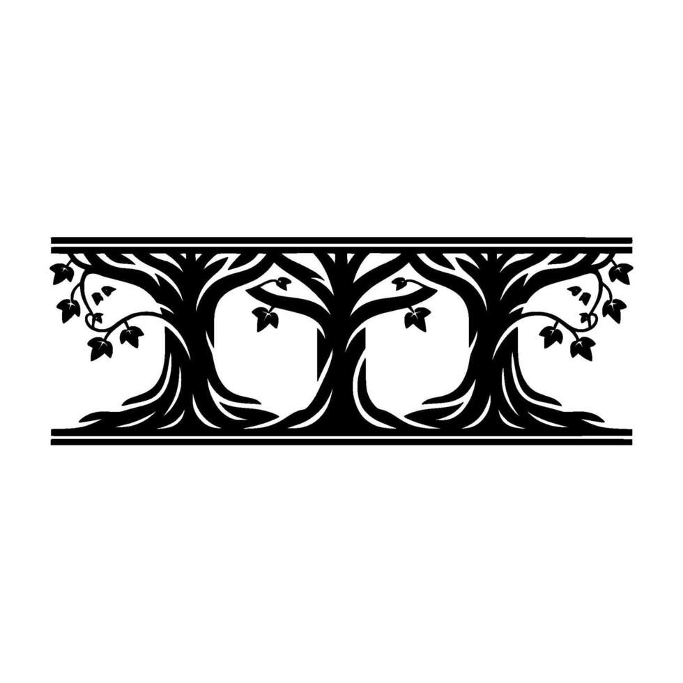 Elegant Botanical Border, Vintage Style Illustration, Ornamental vector