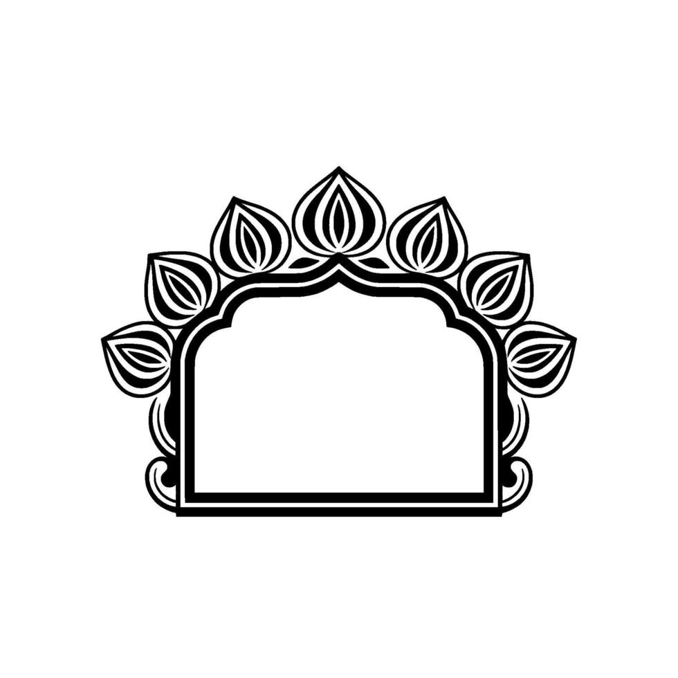 Intricate Floral Arch Frame, Minimalist vector