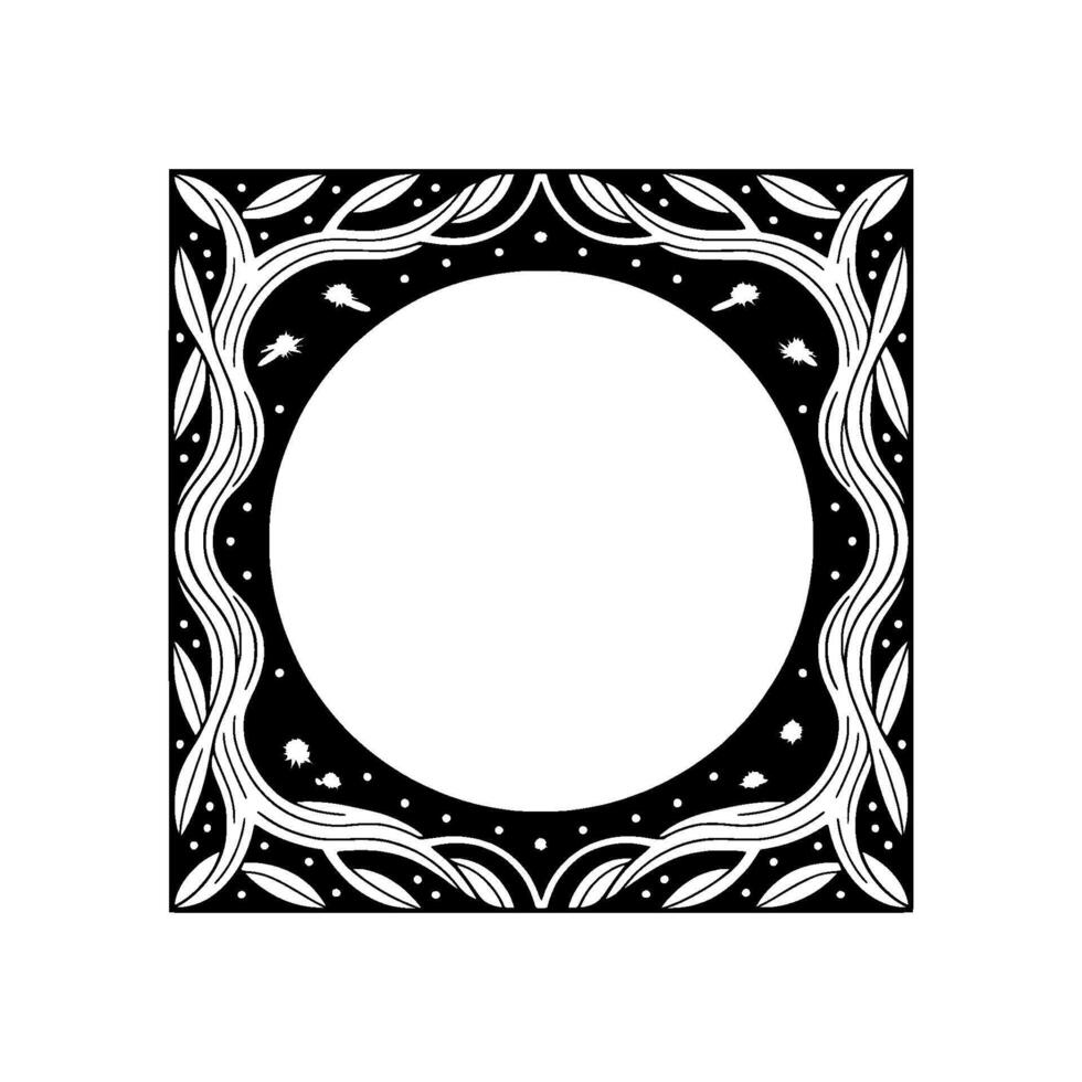 Celestial Frame, Ethereal Night, Starry Border vector