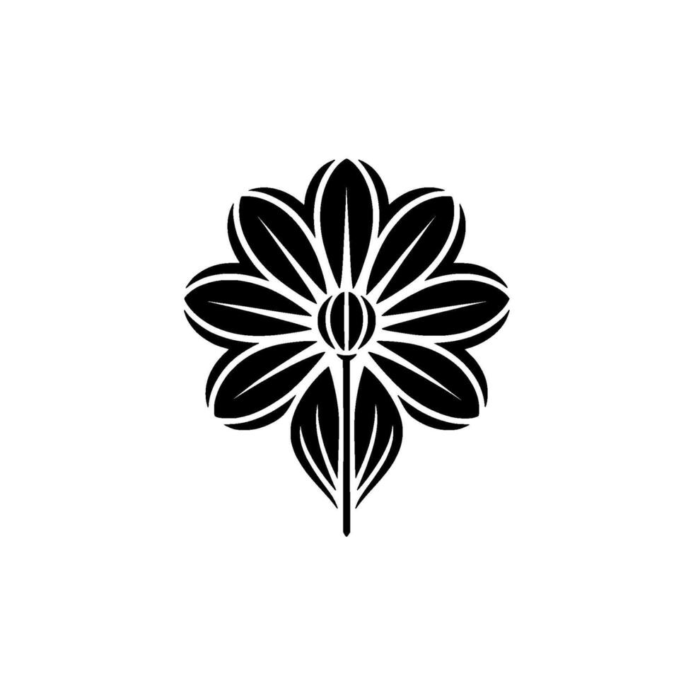 Elegant Black Floral Emblem, Minimalist, Flower vector