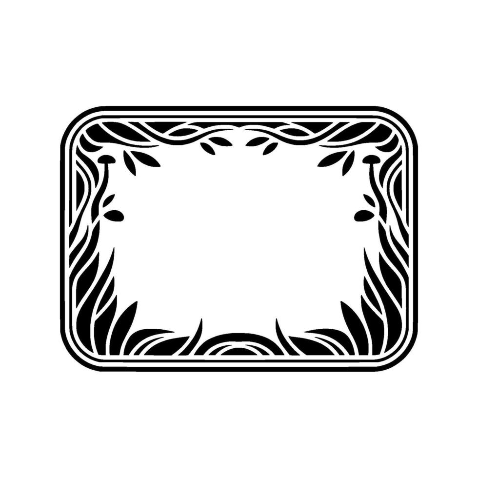 Art Nouveau Botanical Frame, Elegant, Vintage Motif, Ornament vector