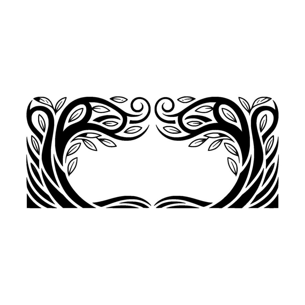 Intricate Branch Frame, Symbolic, Vintage Aesthetic vector
