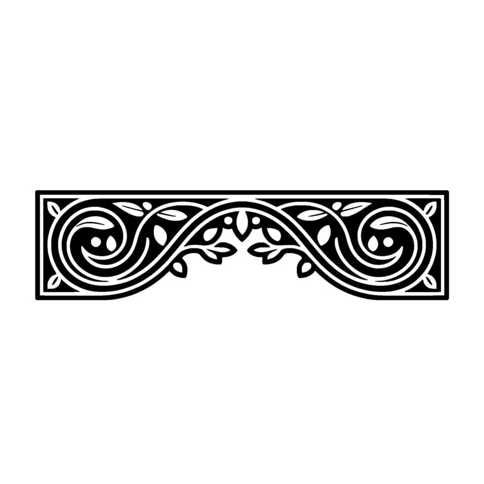 Elegant Black Floral Border, Vintage Element, - Swirls, Ornament vector
