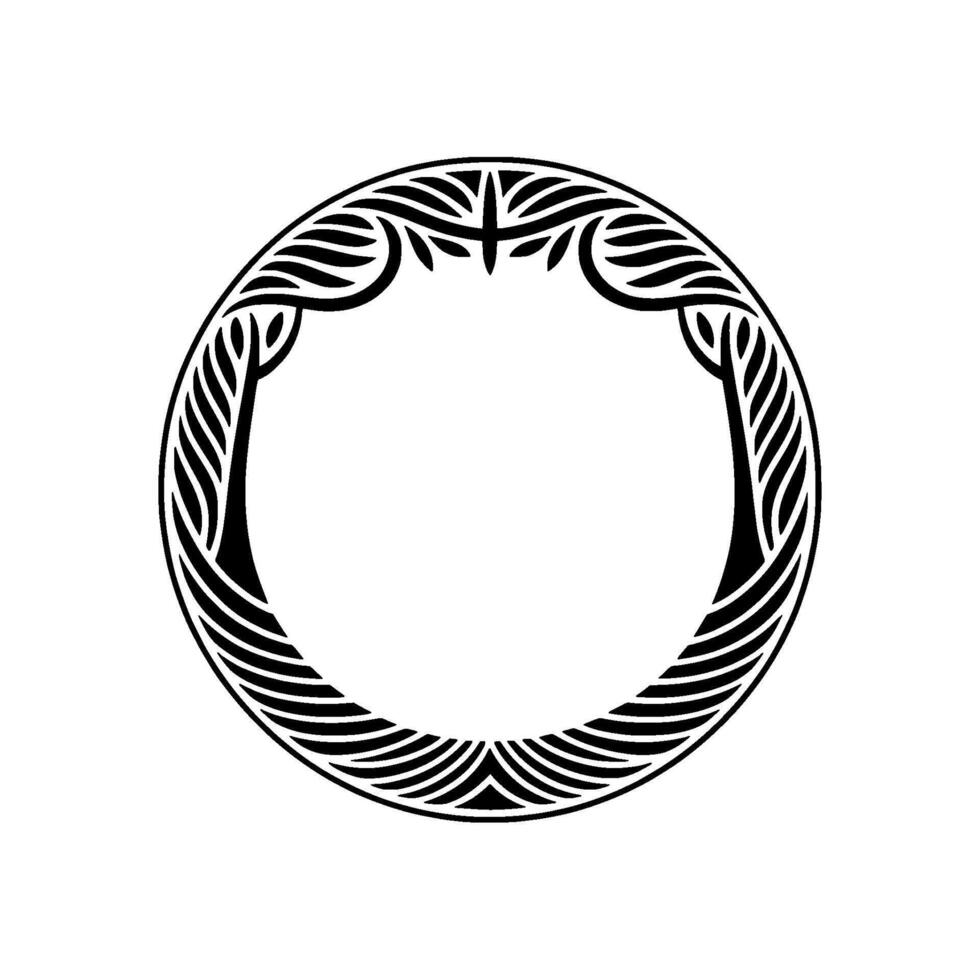 Intricate Ornamental Circle Frame, Vintage Style, Floral vector