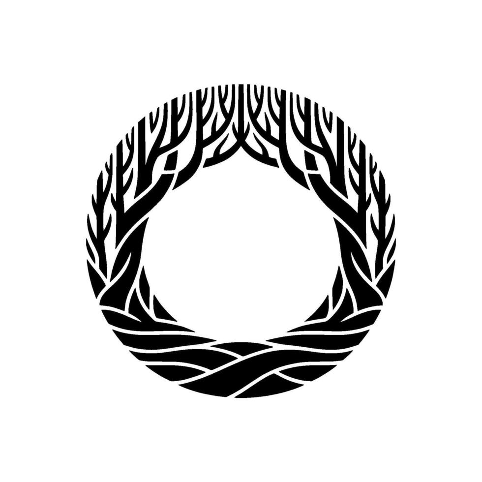 Abstract Tree Ring, Minimalist Emblem, Circular Symbol vector