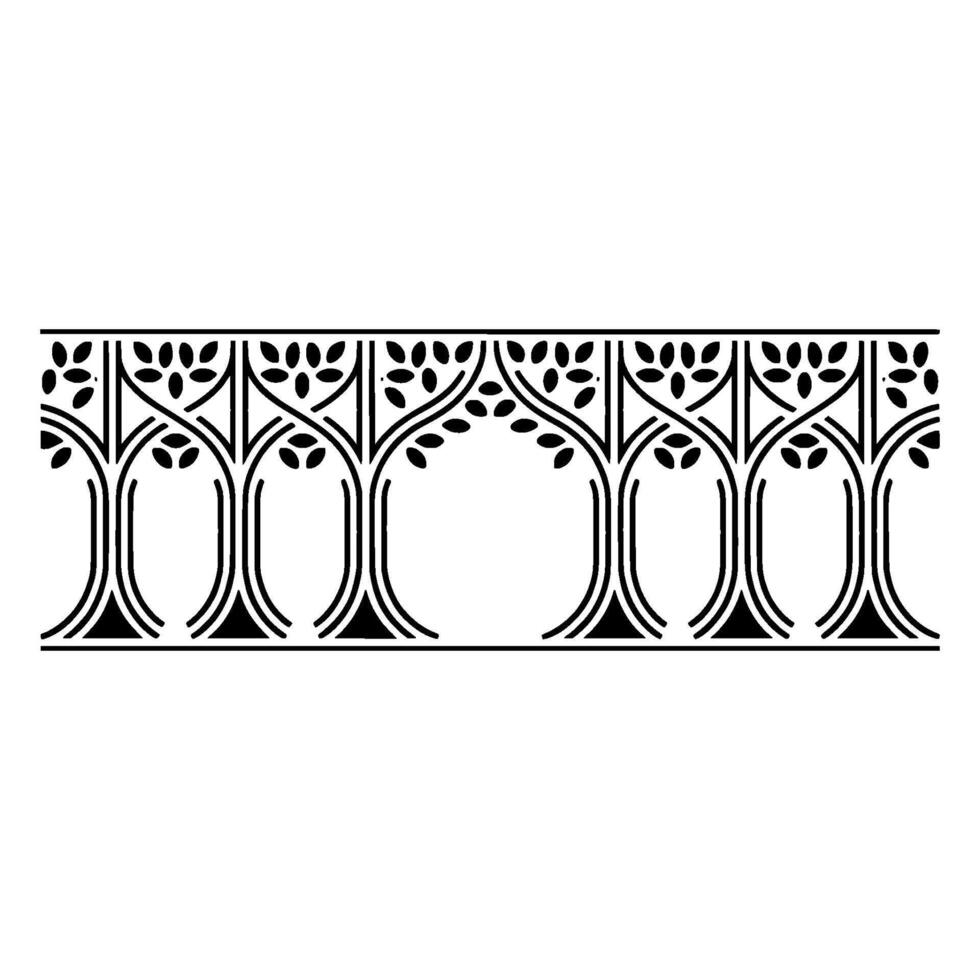 Stylized Tree Border, Art Nouveau vector