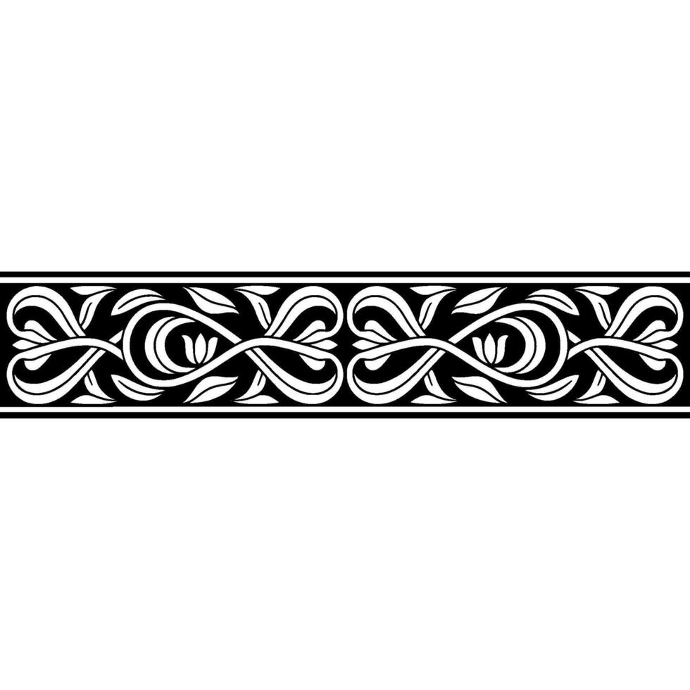 Intricate Celtic Border, Vintage Black White vector