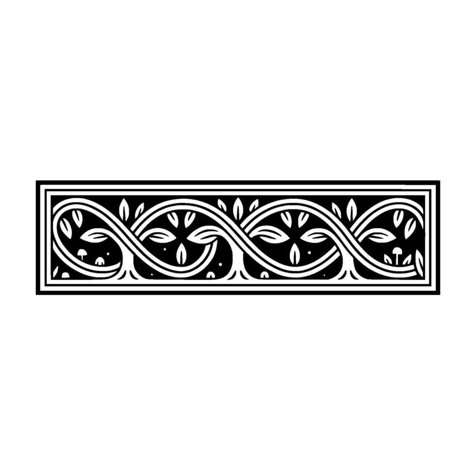 Elegant Botanical Border, Medieval Revival vector
