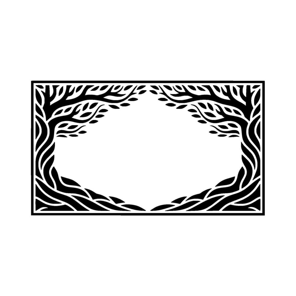 Stylized Tree Frame, Minimalist, Elegant Border vector