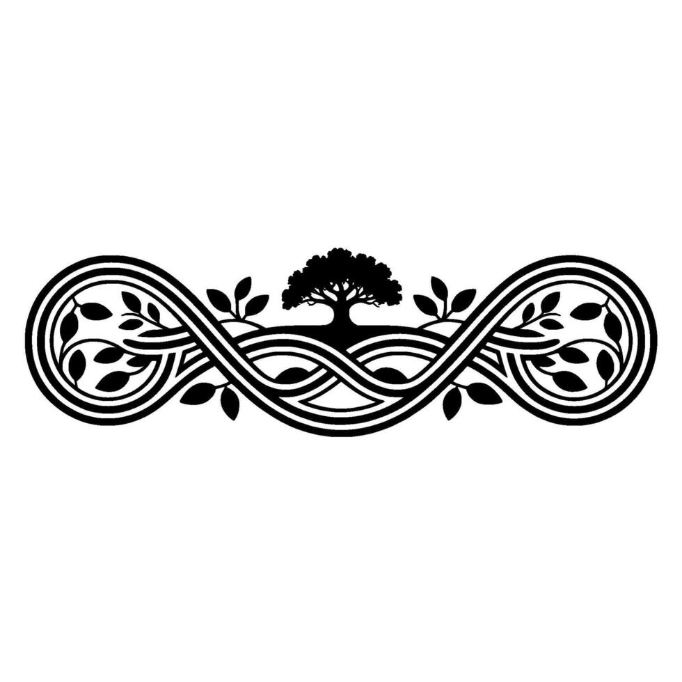 Eternal Growth Infinity Symbol with Tree Silhouette vector
