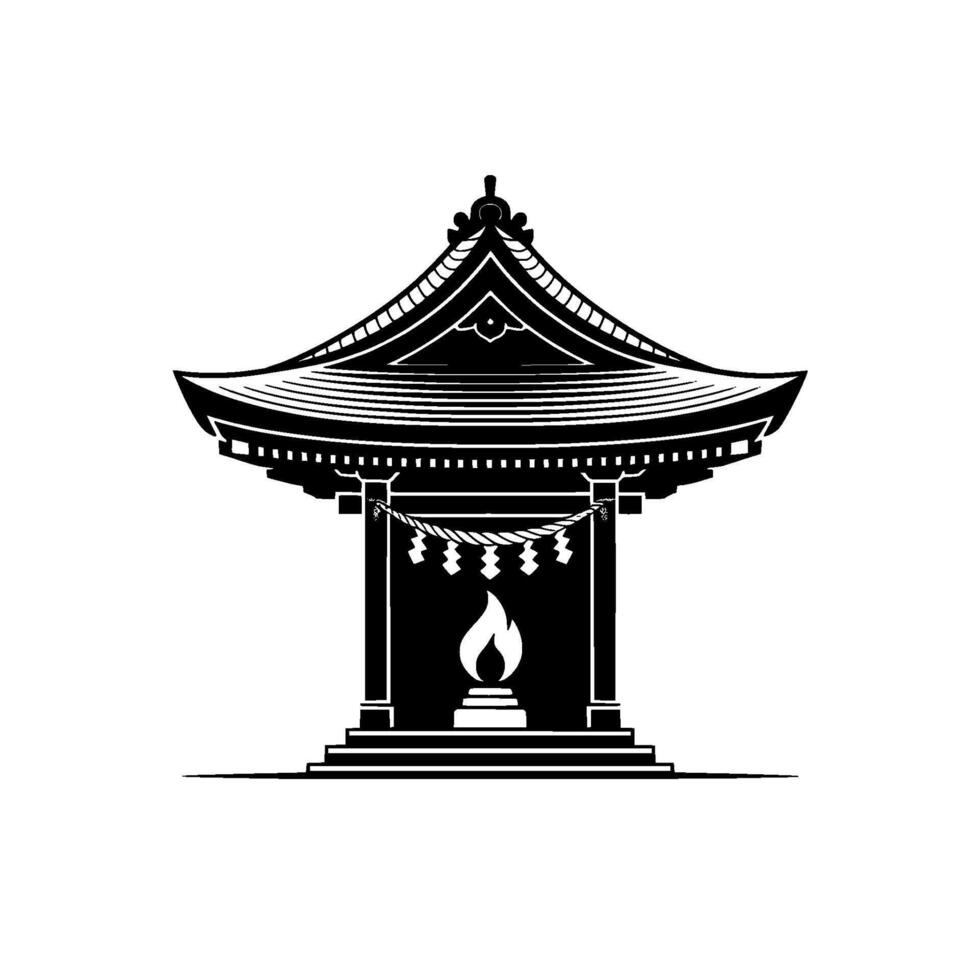 Japanese Temple Guardian, Minimalist vector