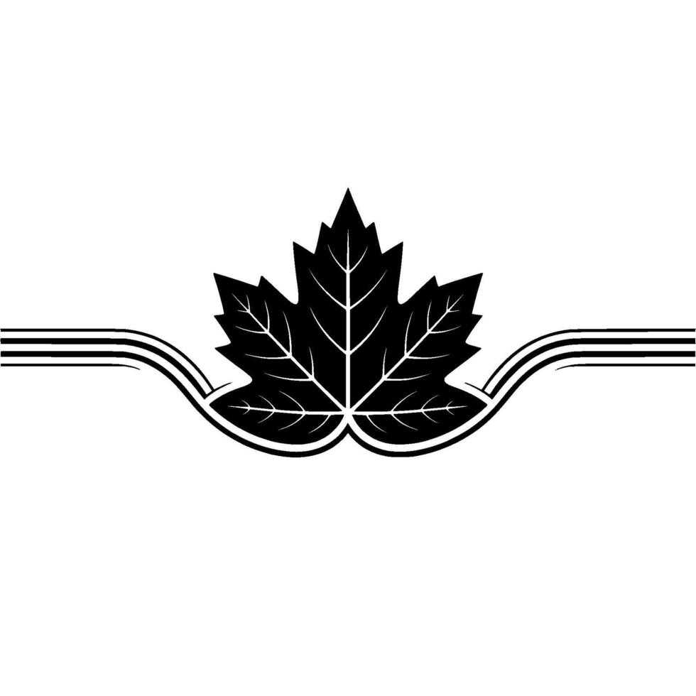 Elegant Maple Leaf Border, Minimalist vector