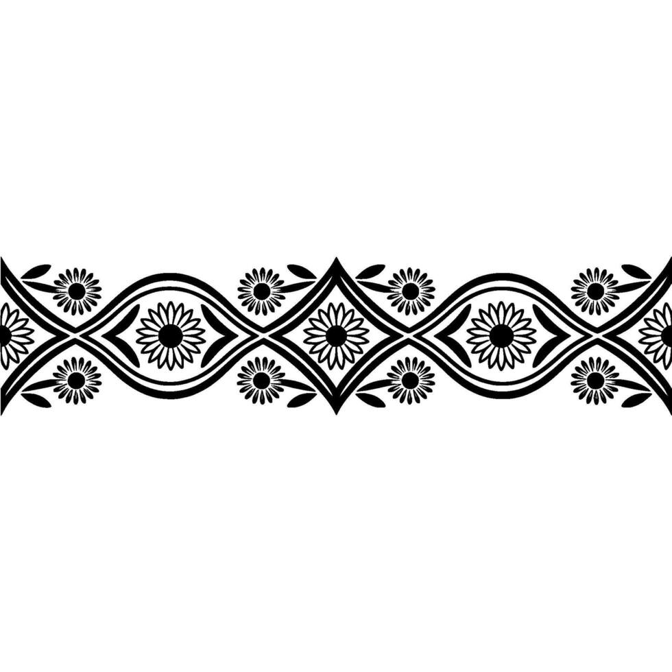 Elegant Floral Border, Vintage, Decorative Element, Daisy - Pattern vector