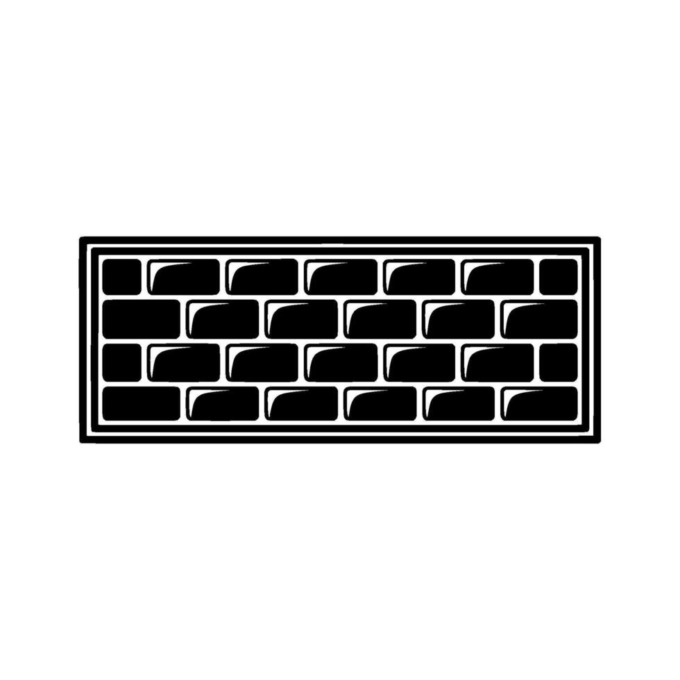 Minimalist Brick Wall Modern Construction Symbol vector