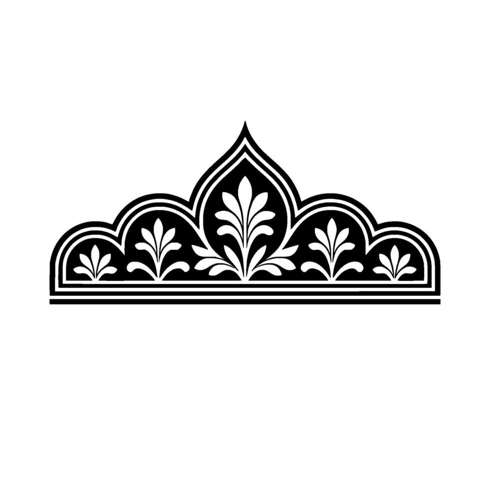 Intricate Black Floral Arch Ornament, Decorative Border vector