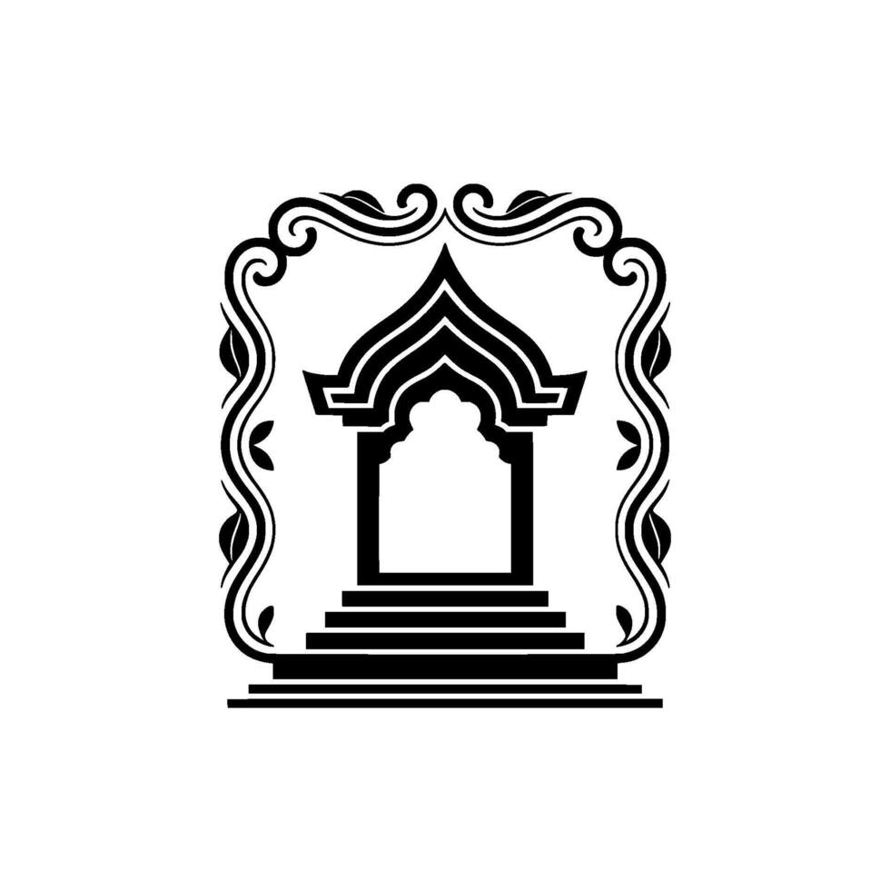Intricate Archway, Ornamental Frame, Serene Symbolism vector