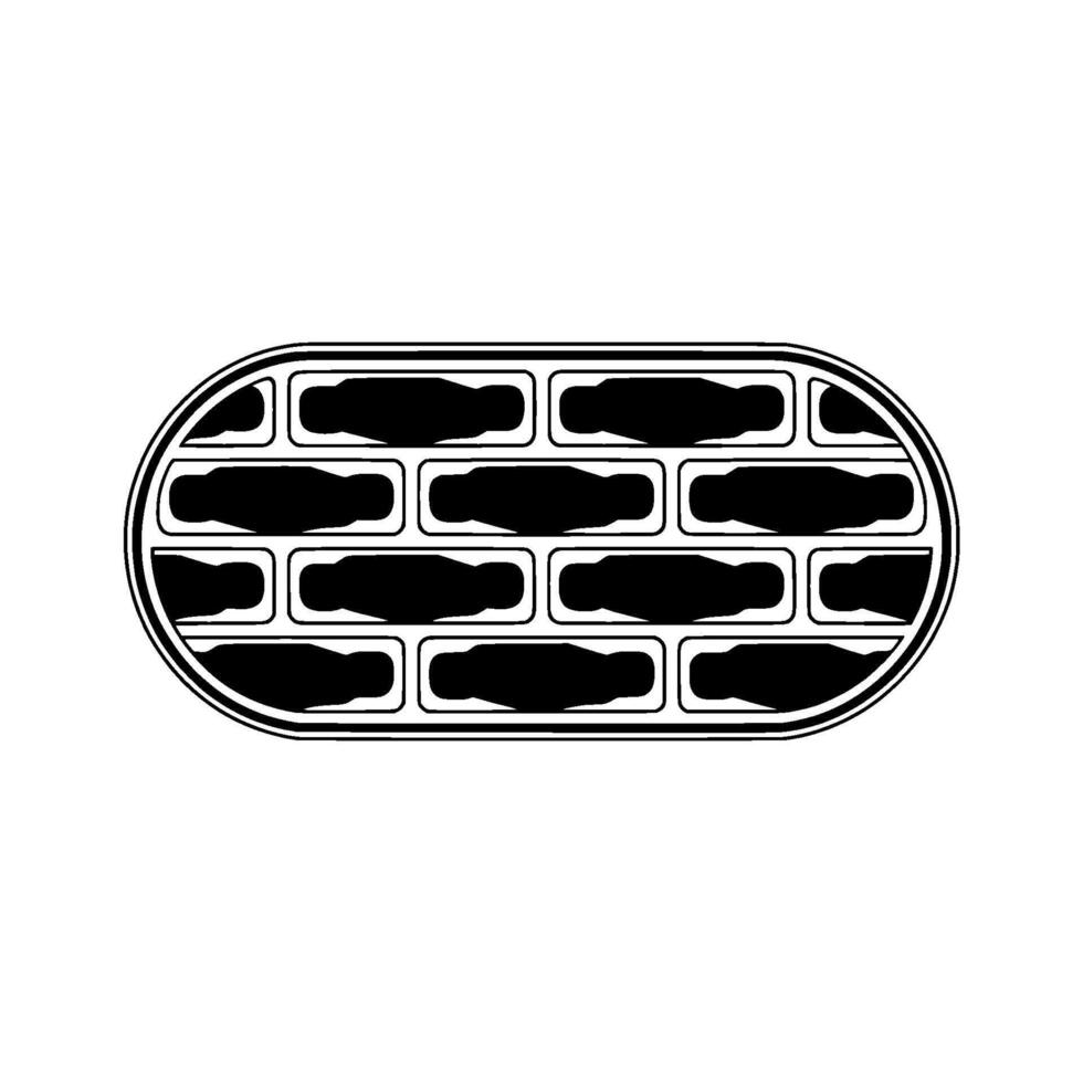 Abstract Brick Pattern, Minimalist Oval vector
