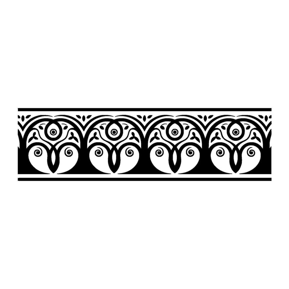 Intricate Black Ornamental Border, Vintage - Lineart - Ornamentation vector