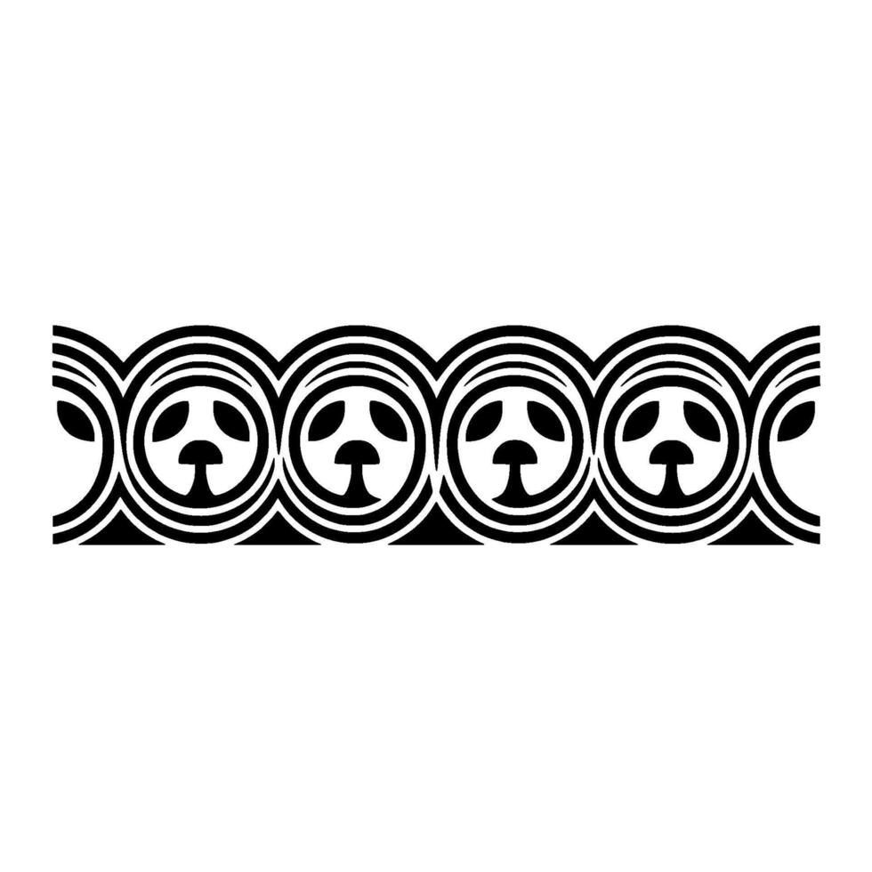 Stylized Circular Motif, Geometric Border, Minimalist vector