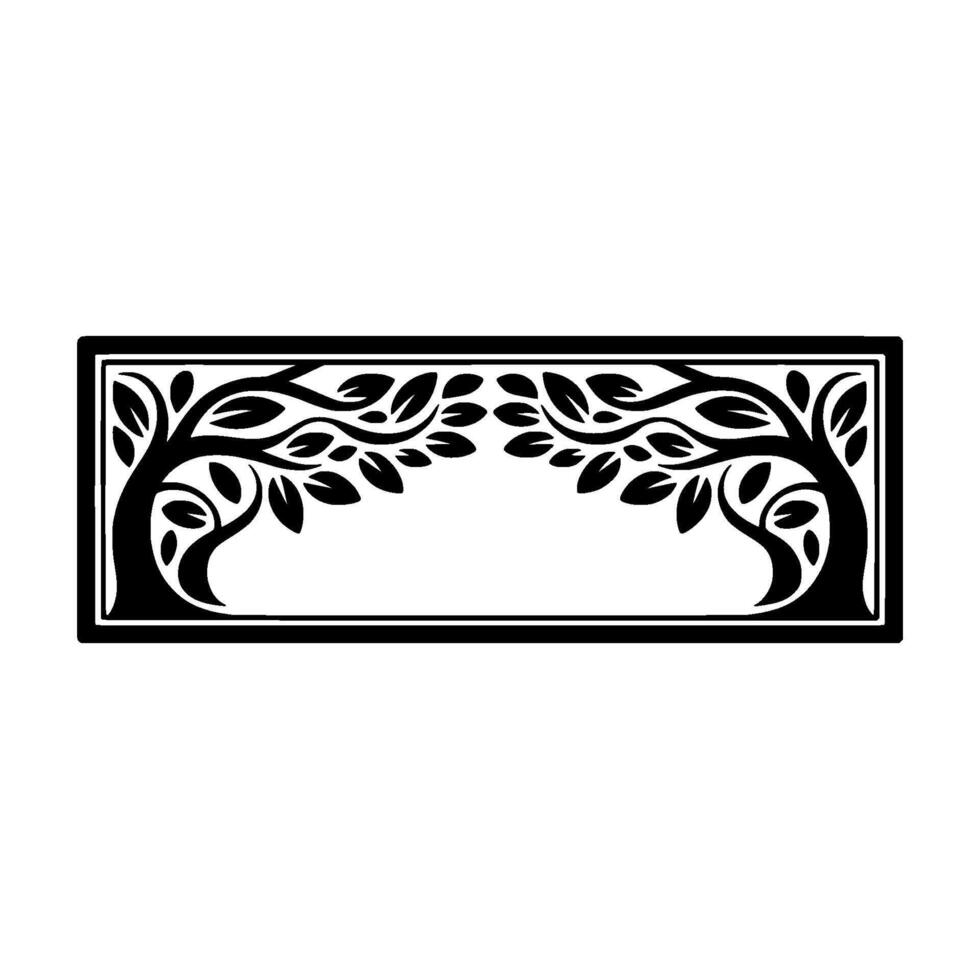 Elegant Black Tree Frame, Vintage Botanical Illustration vector
