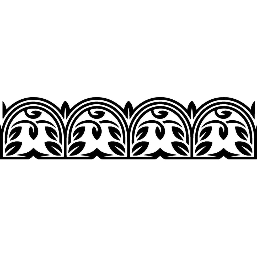 Elegant Black Floral Border, Vintage Element, Vintagestyle vector