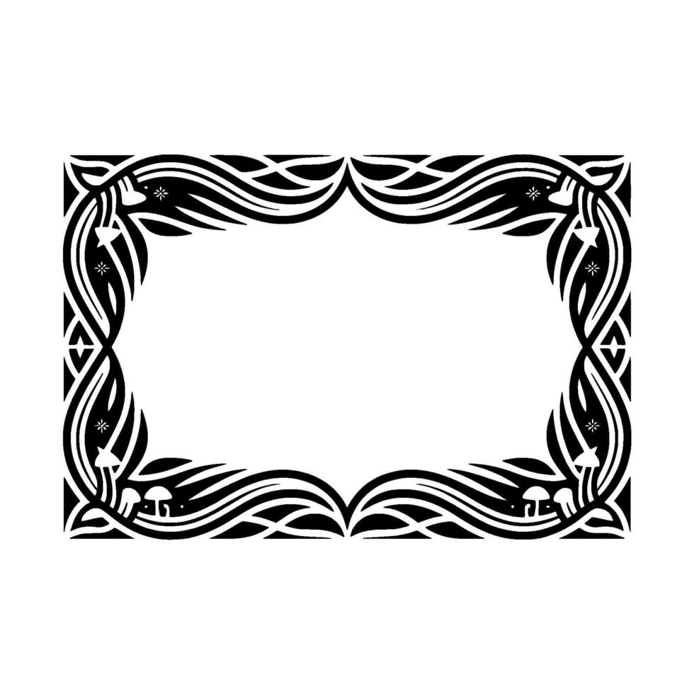 Intricate Celtic Frame, Silver Black, Decorative Border vector