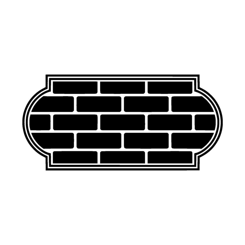 Geometric Brick Outline, Minimalist, Solid Black vector