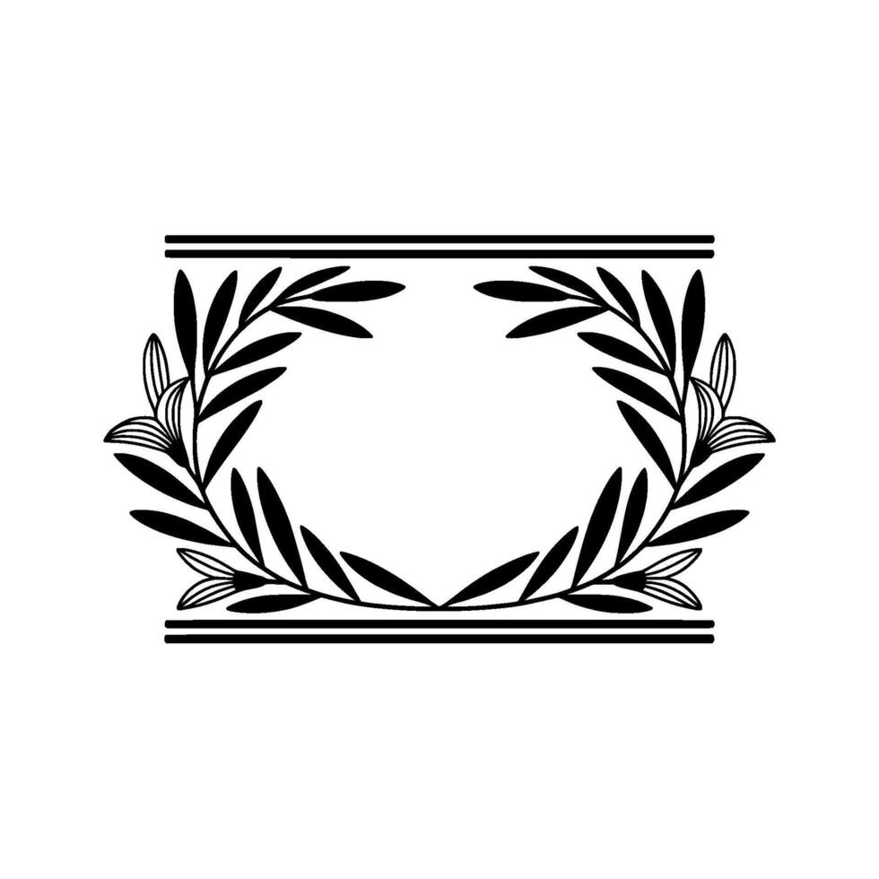 Elegant Olive Branch Frame, Vintage, Minimalist Ornament vector