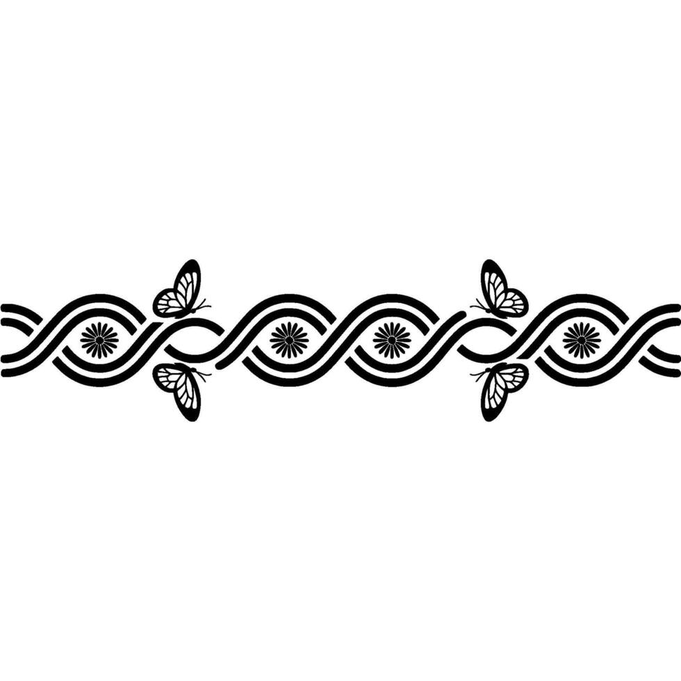 Elegant Celtic Border, Butterfly Motif, Decorative vector
