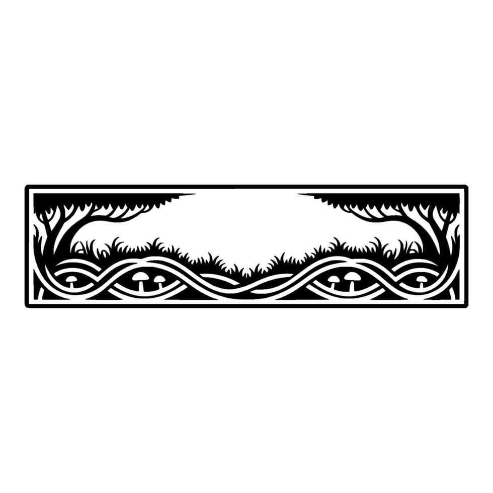 Intricate Forest Border, Celtic, Black and White vector